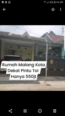 Rumah Murah Oma View Bawah Malang Kota