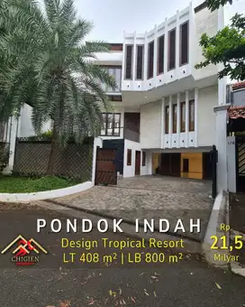 DIJUAL RUMAH DESIGN TROPICAL RESORT DI PONDOK INDAH JAKARTA SELATAN