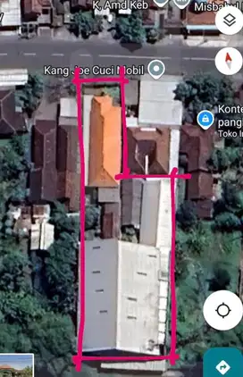 Rumah plus Gudang Nol jalan raya