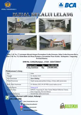 DIJUAL RUMAH MELALUI LELANG WILAYAH BANTEN