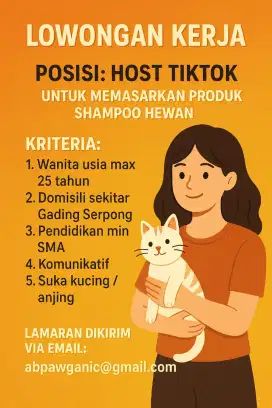 Lowongan pekerjaan Host live tiktok