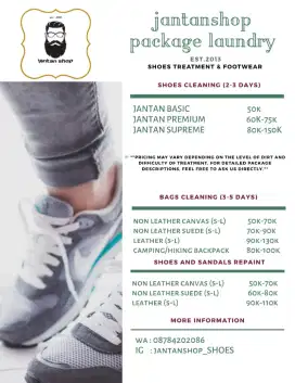 Laundry sepatu, bag , hat & treatment