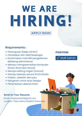LOWONGAN BAGIAN STAFF ADMINISTRASI