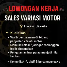 Dibutuhkan Sales Variasi Motor