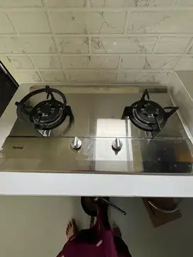 Kompor tanam Rinnai 2 tungku stainless