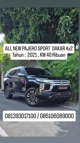 Plat H, km 40 ribuan, ALL NEW PAJERO SPORT  DAKAR 4x2
Tahun :  2021