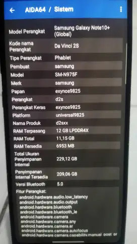 Samsung note 10 plus Ram 12