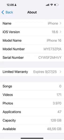 Iphone 16 128gb black