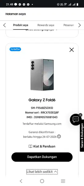 Samsung Z Fold 6 Sein Mulus Garansi On Bisa TT Pastinya