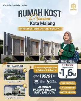 RUMAH KOS 10 KT & 10 KM SAMPING FK UMM KOTA MALANG