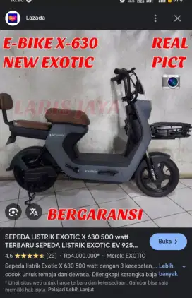 Sepeda listrik exotic X630 3xkecepatan like new