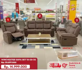 PROMO SOFA SET RECLINER MEWAH