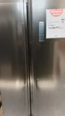 Tcl 547 Ltr Kulkas 2 Pintu Side By Side P650sbs - Hitam