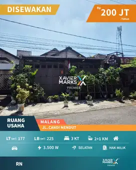 Disewakan Ruang Usaha Strategis Poros Jalan Candi Mendut Kota Malang