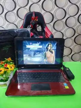 HP 14 Merah Meriah Dual VGA Siap Editing