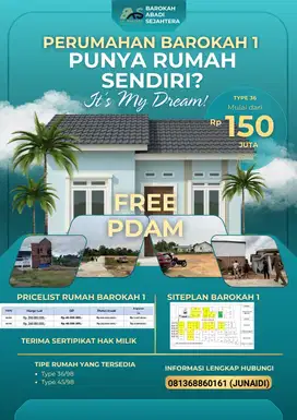 Dijual Murah Rumah Tipe 36/96 Hanya Rp 150 Juta di Gandus Palembang