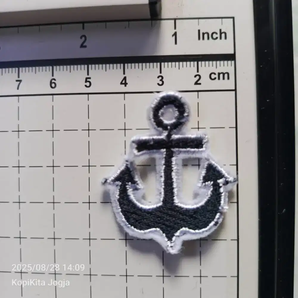 Emblem patch bordir jangkar