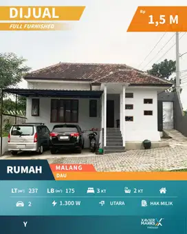 Rumah Siap Huni Open Space di Dau Malang Full Furnish