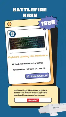 Keyboard membrane rexus K68M