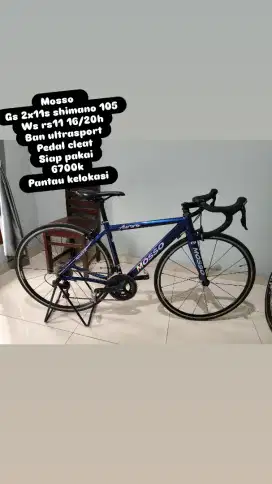 Sepeda roadbike mosso size 46 gs  2x11speed 105 ws shimano rs 11
