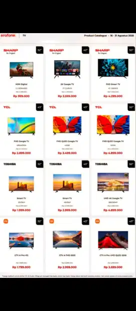 Cash, Credit Smart TV 32 inch tanpa dp