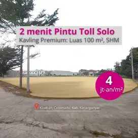 Tanah SHM 2 menit Pintu Toll Solo: Siap AKAD Notaris