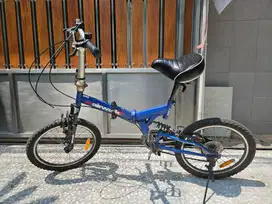 Sepeda Lipat 20 Inch 7 Speed Airwalk Suspension - Biru