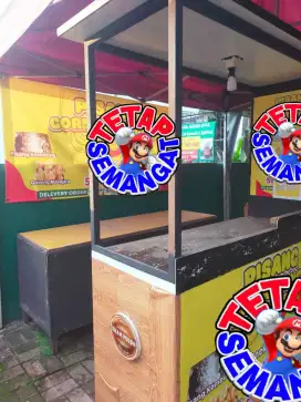 Jual cepat gerobak buat dagang plus meja