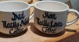Couple Mug Mom & Dad Ceramic