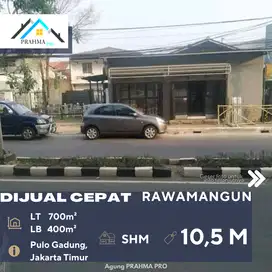 Jual Rumah Ex-Gudang & Kantor Posisi Samping Jalan Raya di Rawamangun