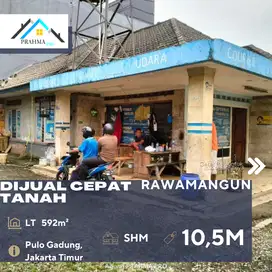 Dijual Tanah Serta Bangunan Lokasi Strategis Posisi Hoek di Rawamangun