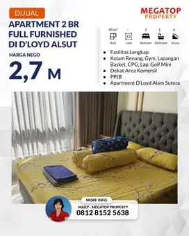 Apartemen 2 BR Dijual di D'Loyd Alam Sutera Full Furnished