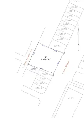 Tanah Ls  967 m2 LD 58 m Jl Raya Tamansari Pedurungan Semarang Timur