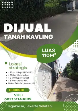 Jual tanah kavling lokasi strategis Bebas Banjir di Jagakarsa Jaksel