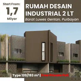 Rumah Industrial Model, 2 Lt di Gentan Solo, 5 menit ke Mall Luwes