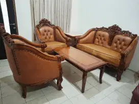 Kursi Tamu Jati Set Sofa Bangku Meja Ruang Kayu Ukir Antik Klasik 211
