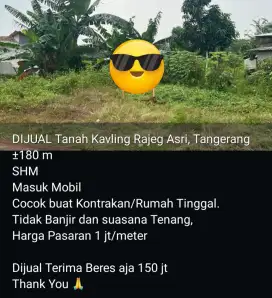 Dijual Cepat Tanah Di Rajeg Asri