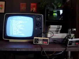TV tabung jadul Telesonic - 12P63 & Nintendo Nes ori bonus kaset