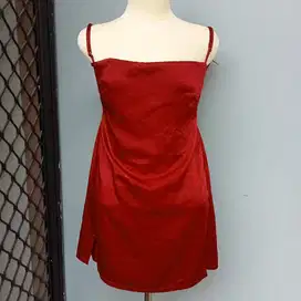 Red Slit Dress Zuhha x Shafa Harris Cewek
