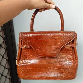 Tas Handbag Bally Brown Vintage Kulit