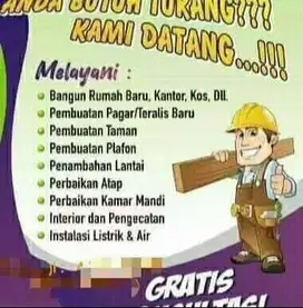 Tukang bangunan, tukang las, tukang perbaikan rumah, service panggilan