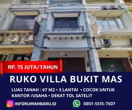 VILLA BUKIT MAS 3 Lantai‼️Sewa Ruko dekat Mayjend Sungkono