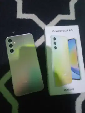 Samsung A34 5G 8/256 Silver kondisi bagus