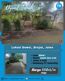 Tanah Pekarangan di jaten belakang PT. Indocally