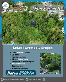 Tanah Zona Industri di Grompol