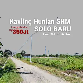 Kavling Hunian SHM Solo Baru - 107 m2, Rp. 350Jt