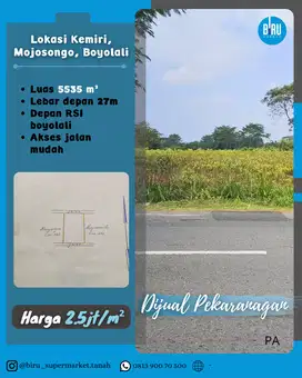 Tanah Pekarangan depan RSI boyolali