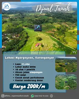 TANAH NGARGOYOSO 11.6 HEKTAR