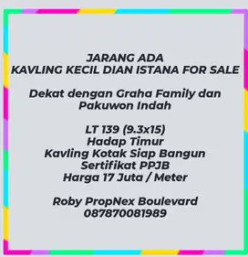Kavling Dian Istana dkt Graha Family Cluster Taman Kedaton
