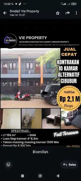 kontrakan di alternatif cibubur